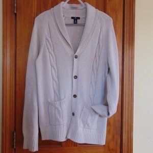 Gap Shawl Collar Men's Cardigan Color: Oatmeal Sz: Med